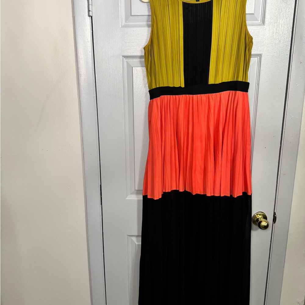 BCBGMaxAzria Vibrant Pleated Maxi Dress